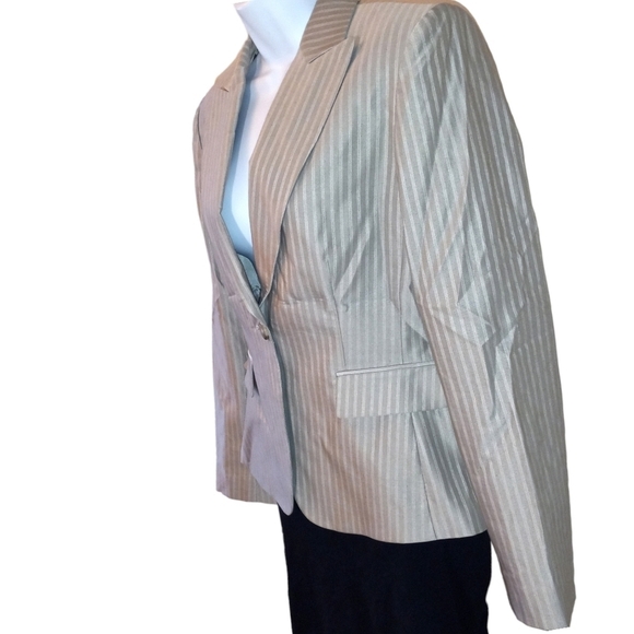 NWT Antonio Melani jacket suit blazer button TAN - Picture 2 of 12